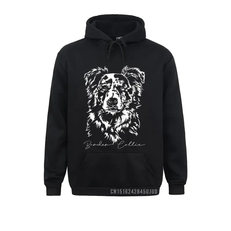 Funny Beautiful Border Collie Dog Portrait Gift Present Hoodie Hoodies Oversized Print Young Sweatshirts Sportswears