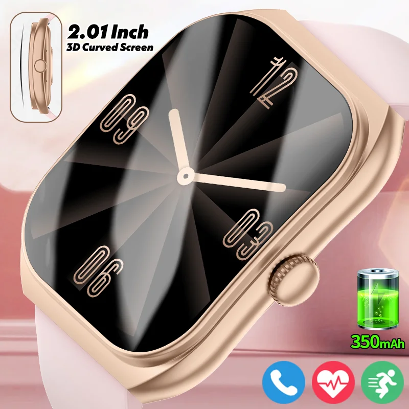 

LIGE 2.01'' 3D Curved Screen Women Smart Watch Answer Call Sleep Monitoring Sports Pedometer Waterproof Smart Watch Ladies Gift
