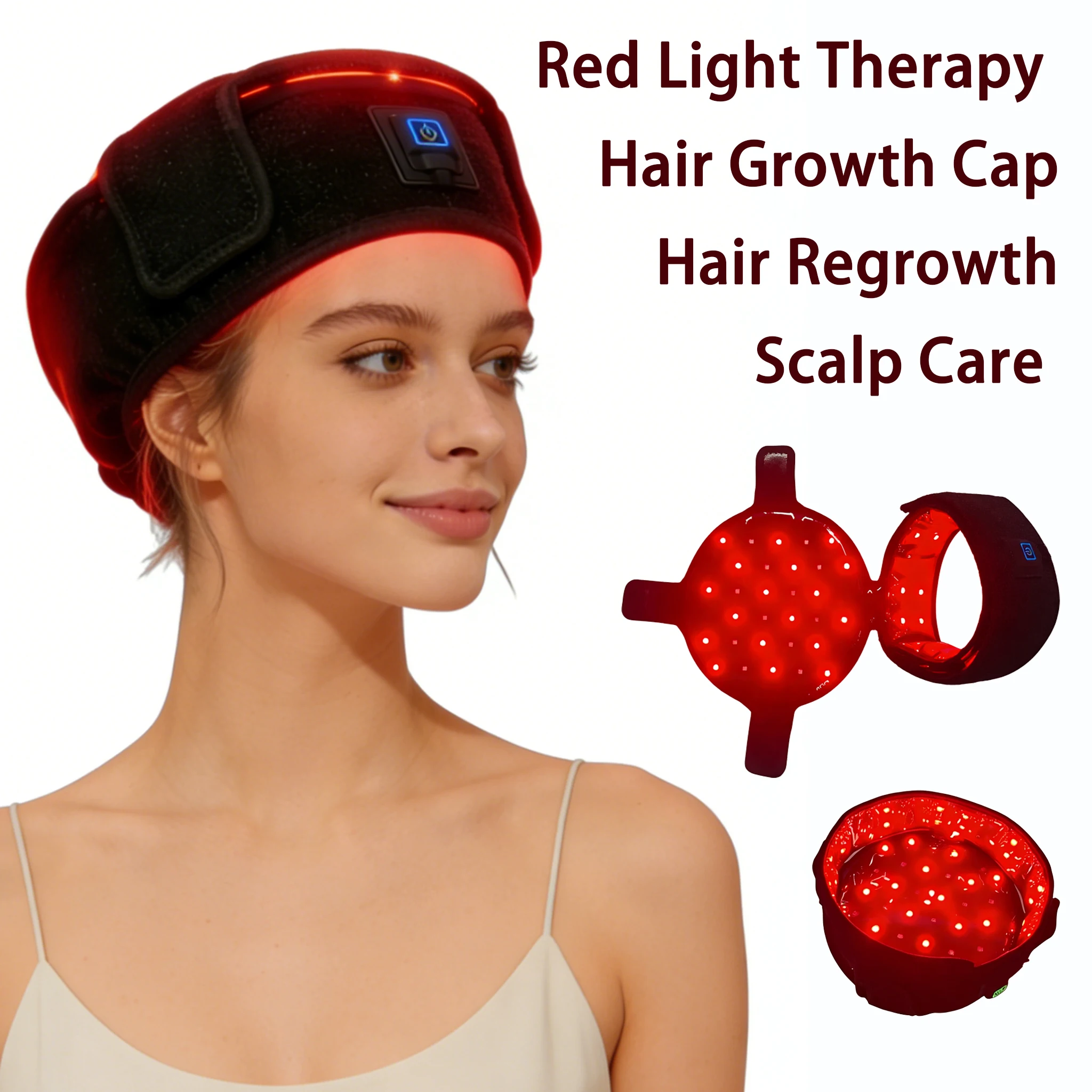 Red Light Hair Growth Support Cap LED Scalp Care Device for Home Use