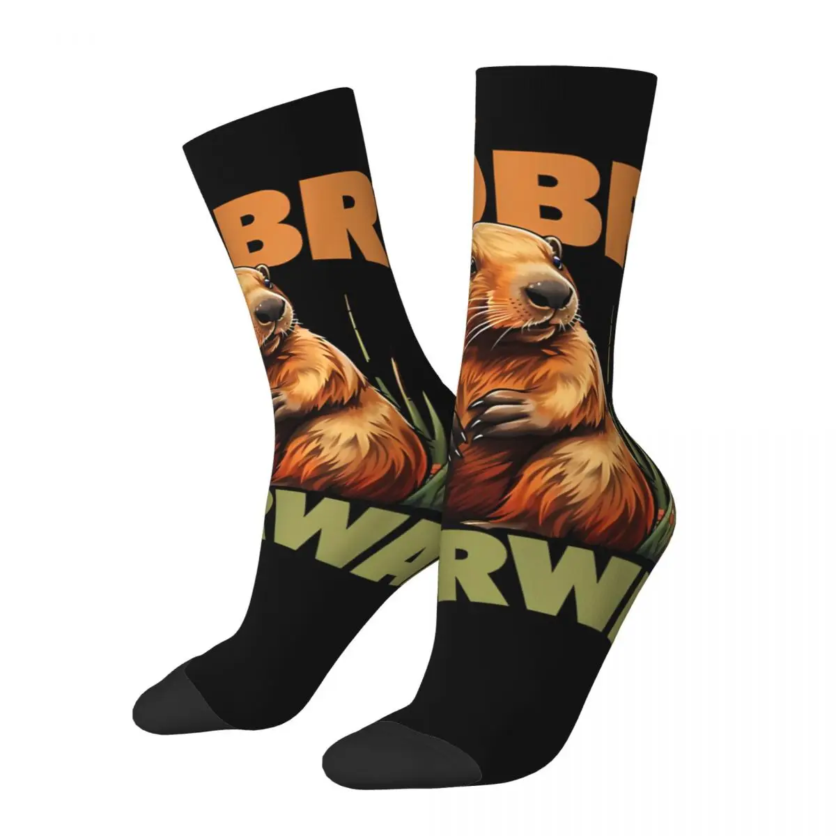 

Hip Hop Retro Rad Crazy Men's compression Socks Unisex Bobr Kunwa Funny Beaver Harajuku Pattern Printed Funny Novelty Happy