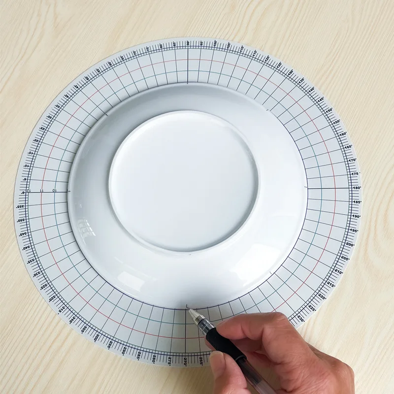 12/26cm Pottery Round Divider Circular Equal Parts Card Divider Ruler DIY Ceramic Underglaze Painted Auxiliary Pad Painting Tool