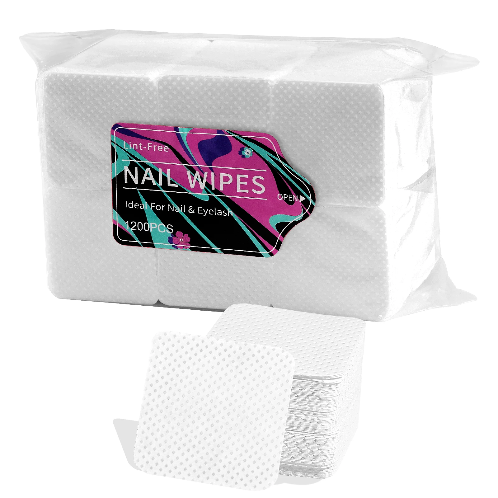 1200 Stück Nagellackentferner Tücher Nagelreinigungspads Vlies Nagelpads für Frauen Mädchen Schönheitssalon Nail Art Tool