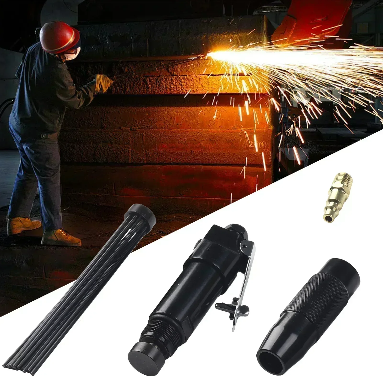 Air Needle scaler Rust Removal Deburring Needle Scaler Carbon Steel Air Pneumatic Dirt Welders 90PSI 12 Needles Pneumatic Tools