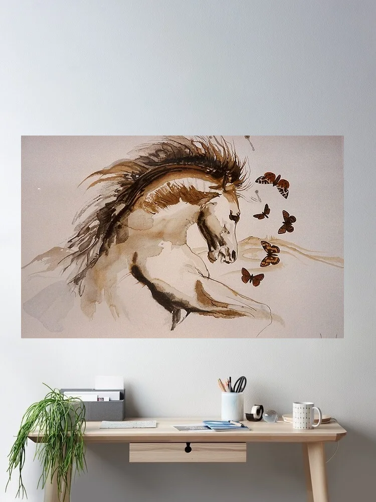 Amanda Lear Papillons Dalinois , Print Art Canvas Poster, For Living Room Decor Home Wall Picture