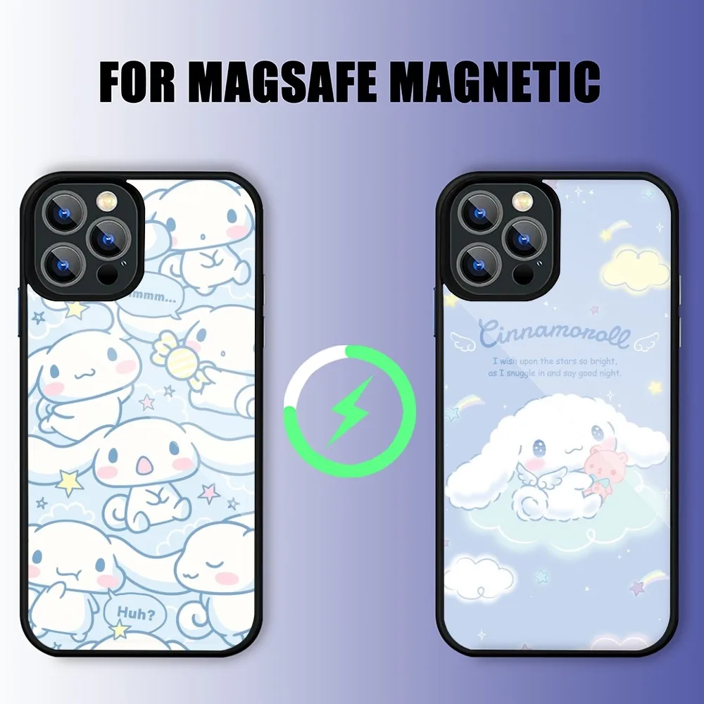 MINISO Sanrio Cinnamoroll Phone Case For iPhone 15 14 13 11 12 Pro Max 14 Plus 15 Pro Max For Magsafe Phone Cover