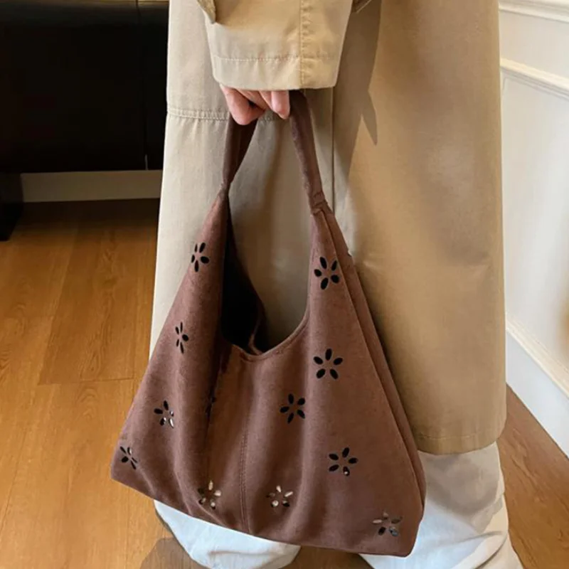 

Frosted Vintage Women's Bag Large Capacity Shoulder Bag Solid Color Simple Casual Commuter Bags Autumn Retro 2in1 Dumpling Bag
