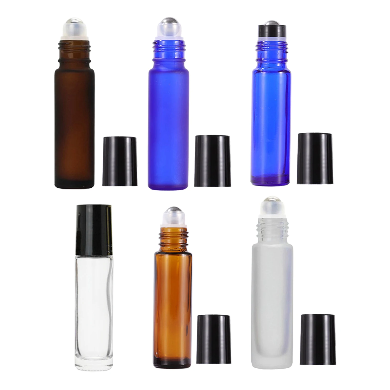 10 Pieces Glass Roll On Bottle 10ml Aromatherapy Essential Oil Vials Stainless