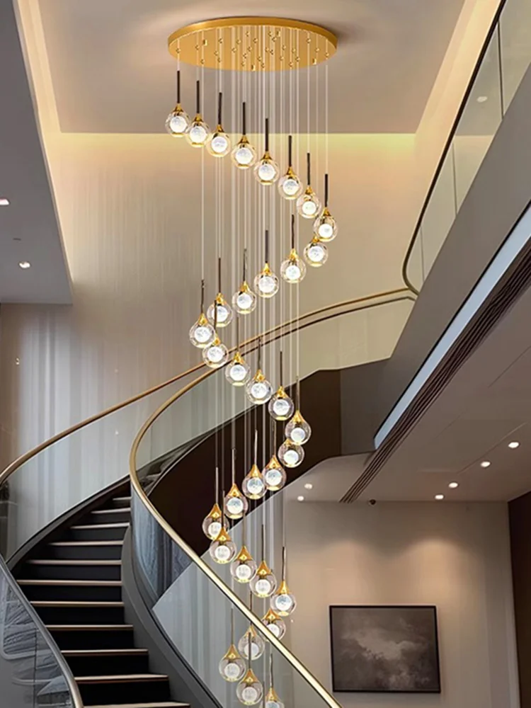 

Postmodern Single hanging Tears Crystal Ball Chandelier lustre Gold Hardware Ceiling Suitable for living room bedroom Home inter