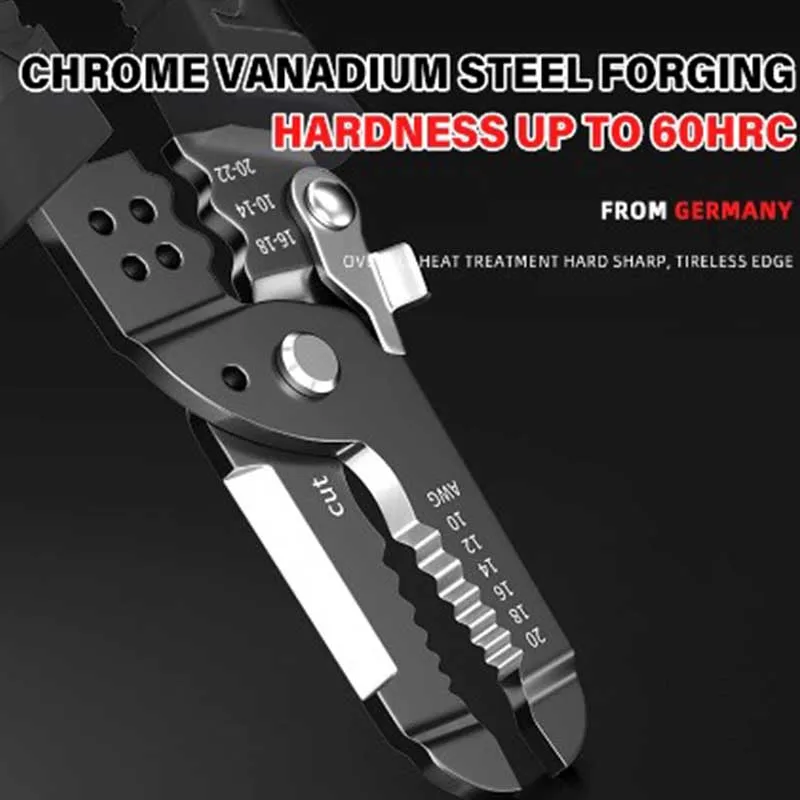 Multi functional Professional Electrician Wire Tool Cable Wire Stripper Cutter Crimper Automatic Crimping Stripping Plier