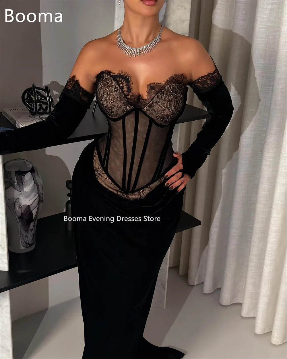 Booma Classic Strapless Lace Dresses Formal Party Gowns for Women Simple Pleat Floor-Length Prom Gown Customize 2025