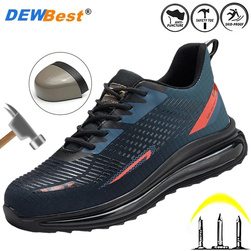 Breathable safety shoes, anti smashing and anti piercing bulletproof cloth work shoes, lightweight steel toe safety shoes