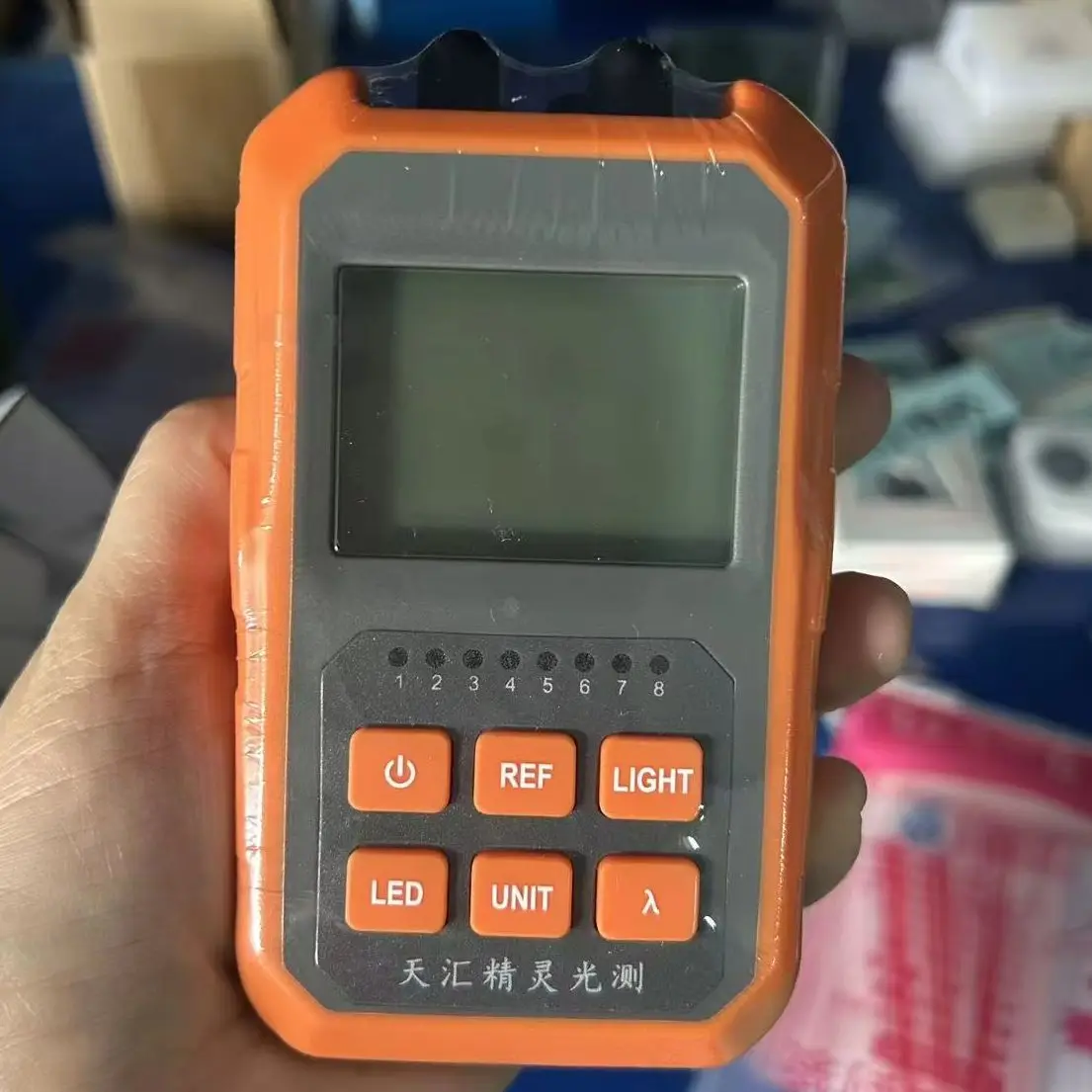Mini Orange Rechargeable Optical Power Meter -70dBm Integrated 15mW VFL Fiber FTTH Test Tool