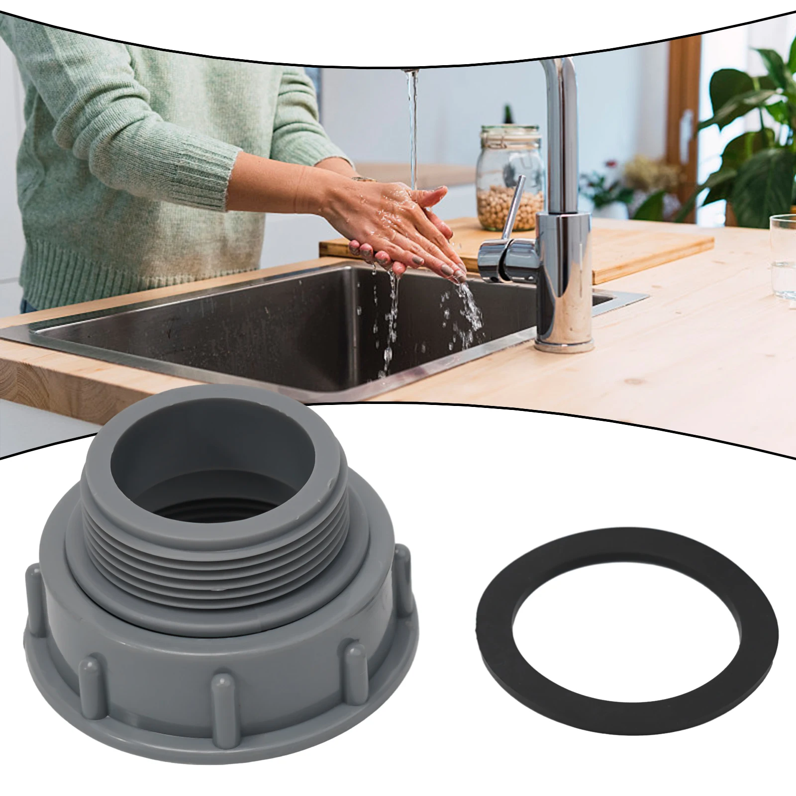 Lavello da cucina adattatore per lavabo riduttore tubo di scarico giunto filettatura connettore per tubo accessori per il bagno 57-46mm 58-46mm 60-46mm