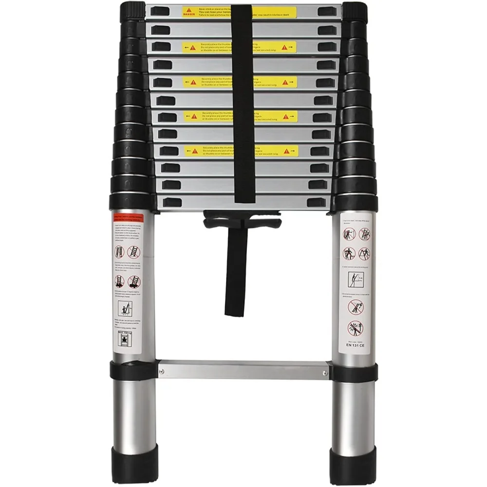 

14.5 FT Telescoping Ladder, Aluminum Collapsible Ladder, Portable Folding Ladder 330LB Capacity for Household Or Outdoor Work