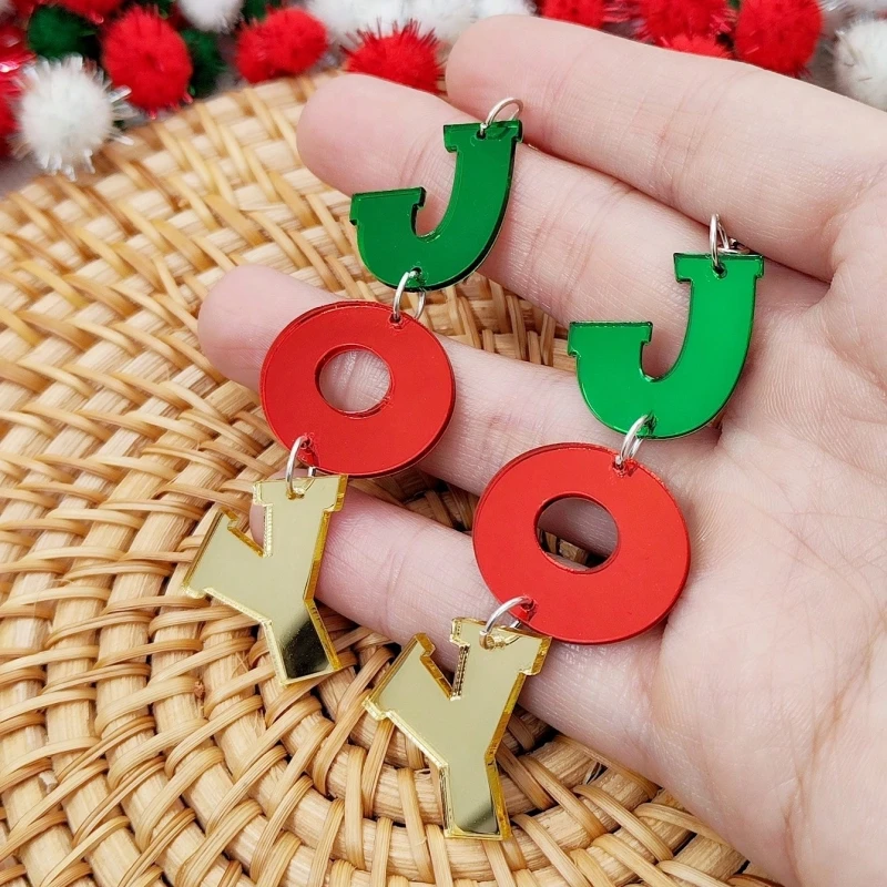 KUGUYS JOY Christmas Earrings for Women Mirror Acrylic Jewelry Shining Super Personalized Accessories