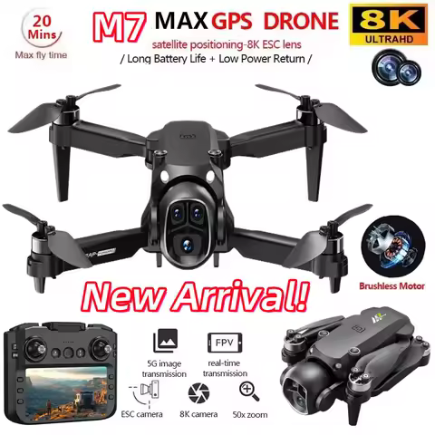 GISAEV Original M7 Drone 8K Aerial HD Dual Camera Factory Intelligent Obstacle Avoidance Brushless Power 5G WIFI GPS Return Dron