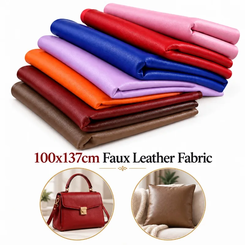 100x137cm 0.6mm Faux Leather Fabric Handbag Upholstery Sheet Sofa Repair Car Interior Covering PU Cloth DIY Sewing Accessories