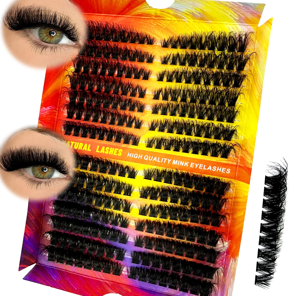 Nova esquerda + direita gato cílios lash clusters olho final alongamento extensões de cílios aparência natural fino grosso cílios postiços maquiagem