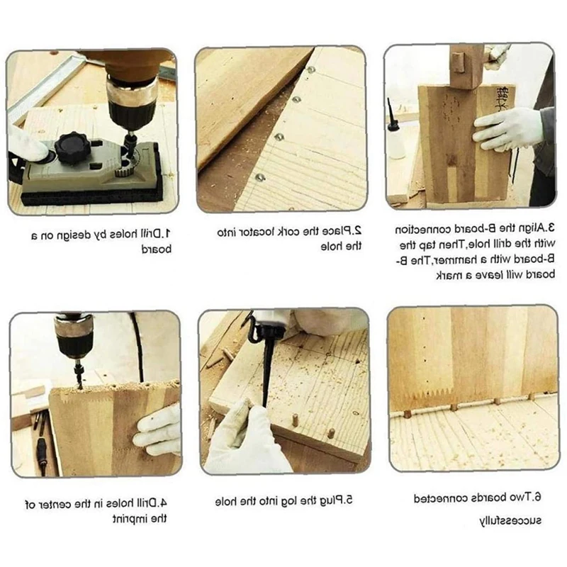 Juego de puntos centrales de pasador de taladro para carpintería, herramienta de alineación, localizador de pasadores de madera redondos de 6/8/10/12 Mm para una perforación precisa