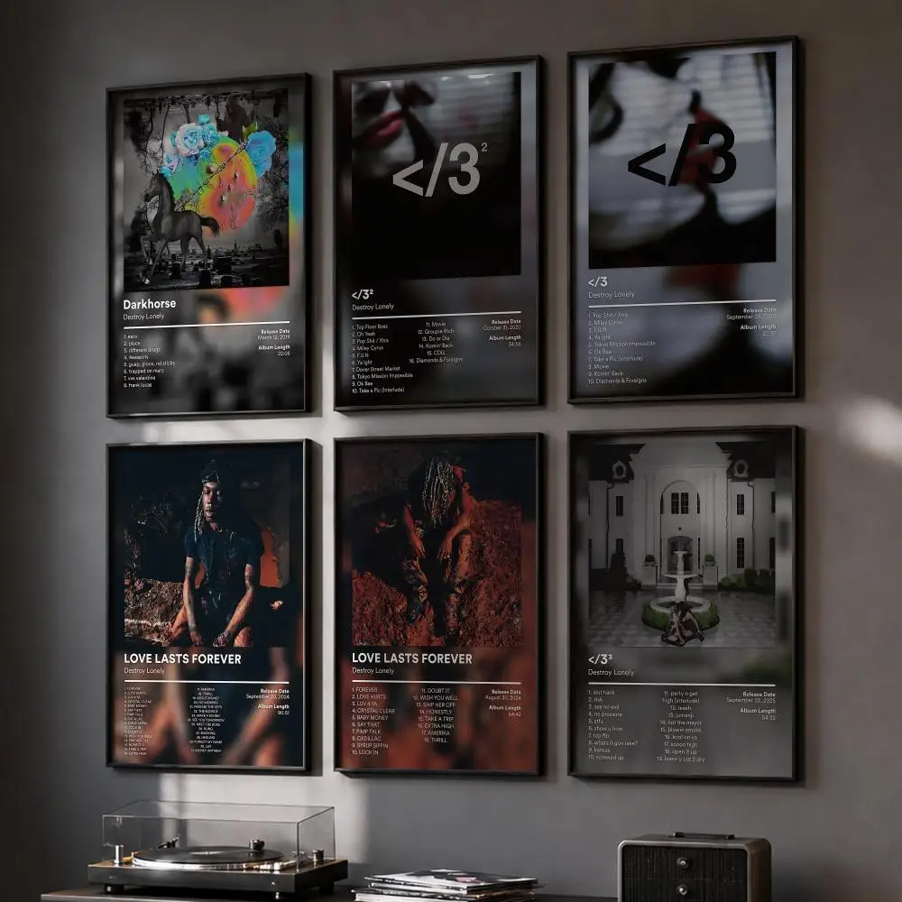 D-Destroy Lonely Rapper Poster HD Wall Art Wall Stickers Home Living Room Bedroom Bar Office Decor Prints