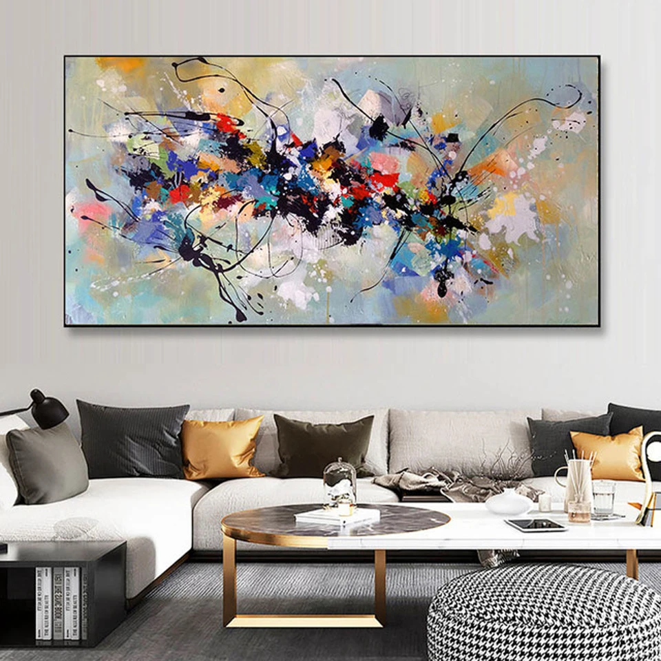 AB kit setik silang mosaik berlian bunga warna-warni abstrak lukisan berlian ukuran besar dekorasi rumah ruang tamu Cuadros seni dinding