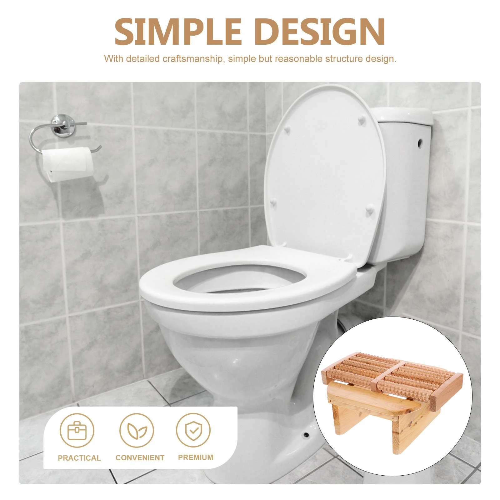 

Portable Foot Bath Inner Bench Wooden Non-Slip Stool for Sauna Leg Rest Foot Massager Bath Use Multipurpose Relaxing for Adults
