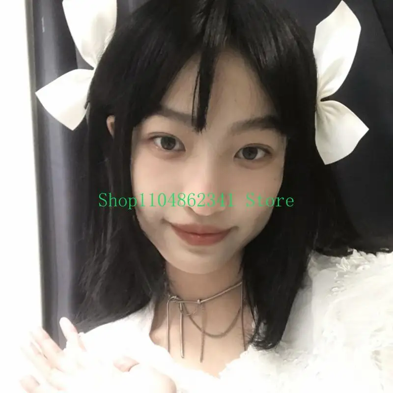 5ASD Sweet Duckbill Bowknot Hairpin Y2K Clip per capelli raso/ velluto per le donne