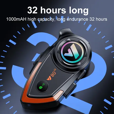 Y80 Motorcykelhjälm Intercom Bluetooth-headset Dubbel 1000m Intercom Handsfree Brusreducerande Vattentät Bluetooth-headset 8 best sales y80 - №2