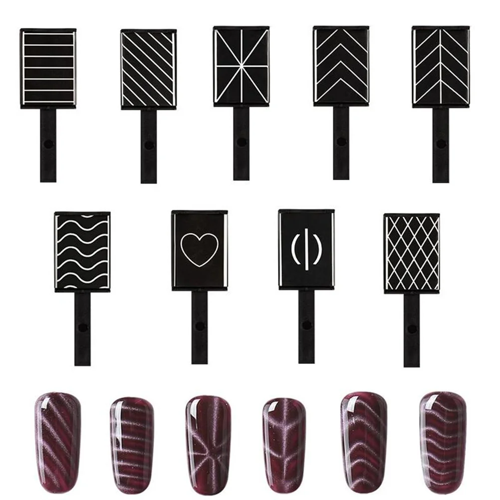 9 Pcs Nail Magnets for Polish Magnetic Nails Pattern Cat Eye Gel Stick Manicure