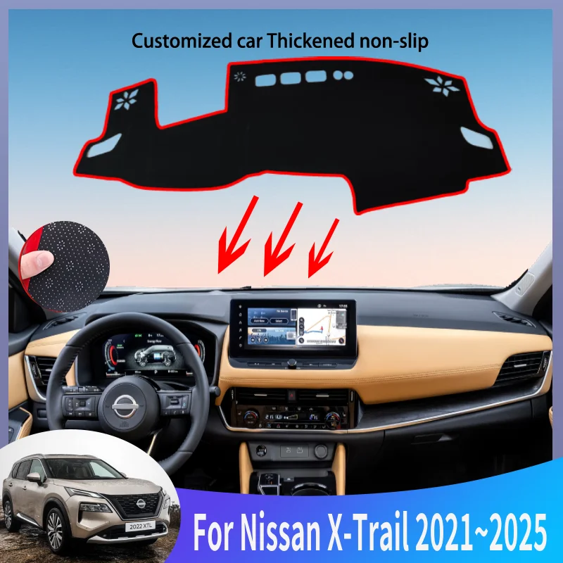 Auto Parts For Nissan X-Trail T33 2021~2025 2024 2023 Car Dashboard Cover Mat Instrument Panel Carpets Non-Slip Pad Accessories