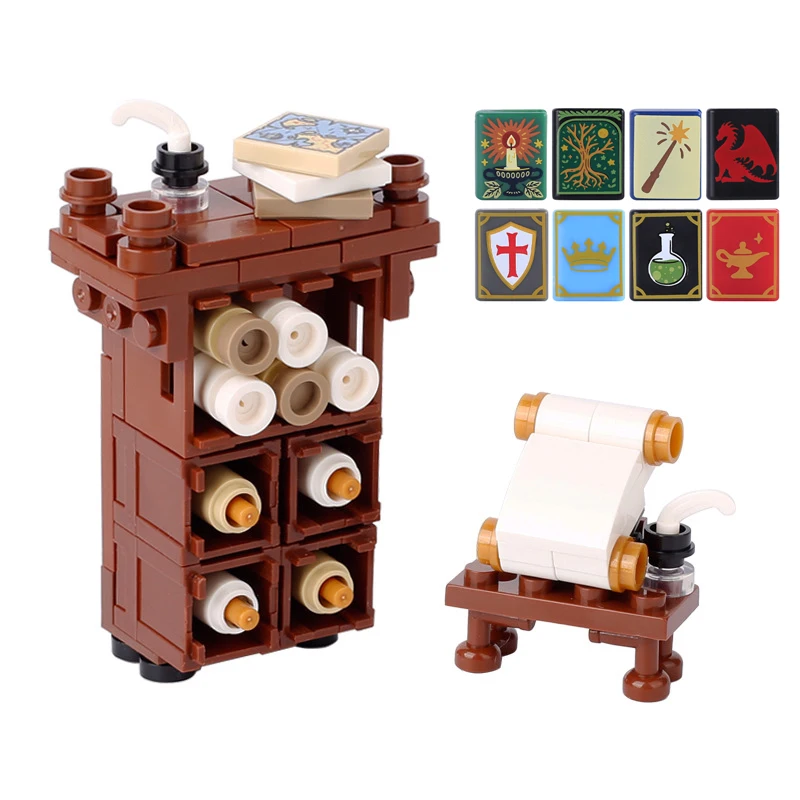 

Конструктор MOC, 16 деталей/набор, кубики «Волшебная книга», аксессуары для фигурок, развивающие наборы для творчества своими руками, игрушки для детей