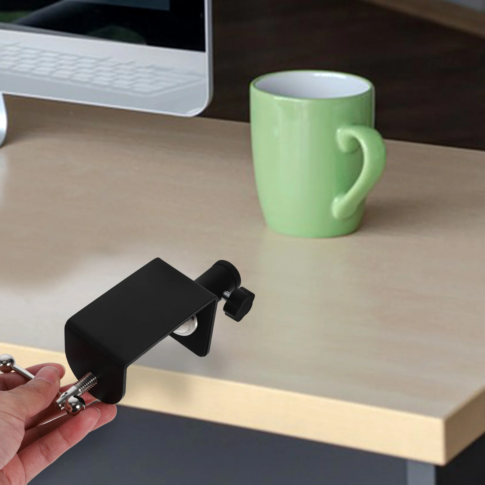 

2Pcs Desktop Clamp Support Heavy Duty Clamp for Desk Universal Table Mount Bracket Adjustable Pole Holder Arm Desk Base