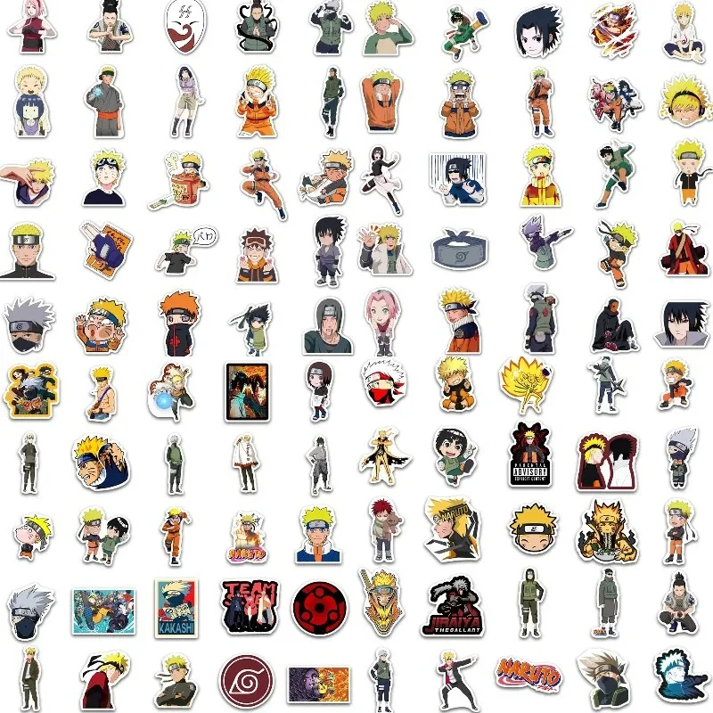 10/50/100PCS Anime Naruto Cartoon Stickers Graffiti Decals Phone Guitar Laptop Notebook Suitcase Car Waterproof Sticker Kids Toy