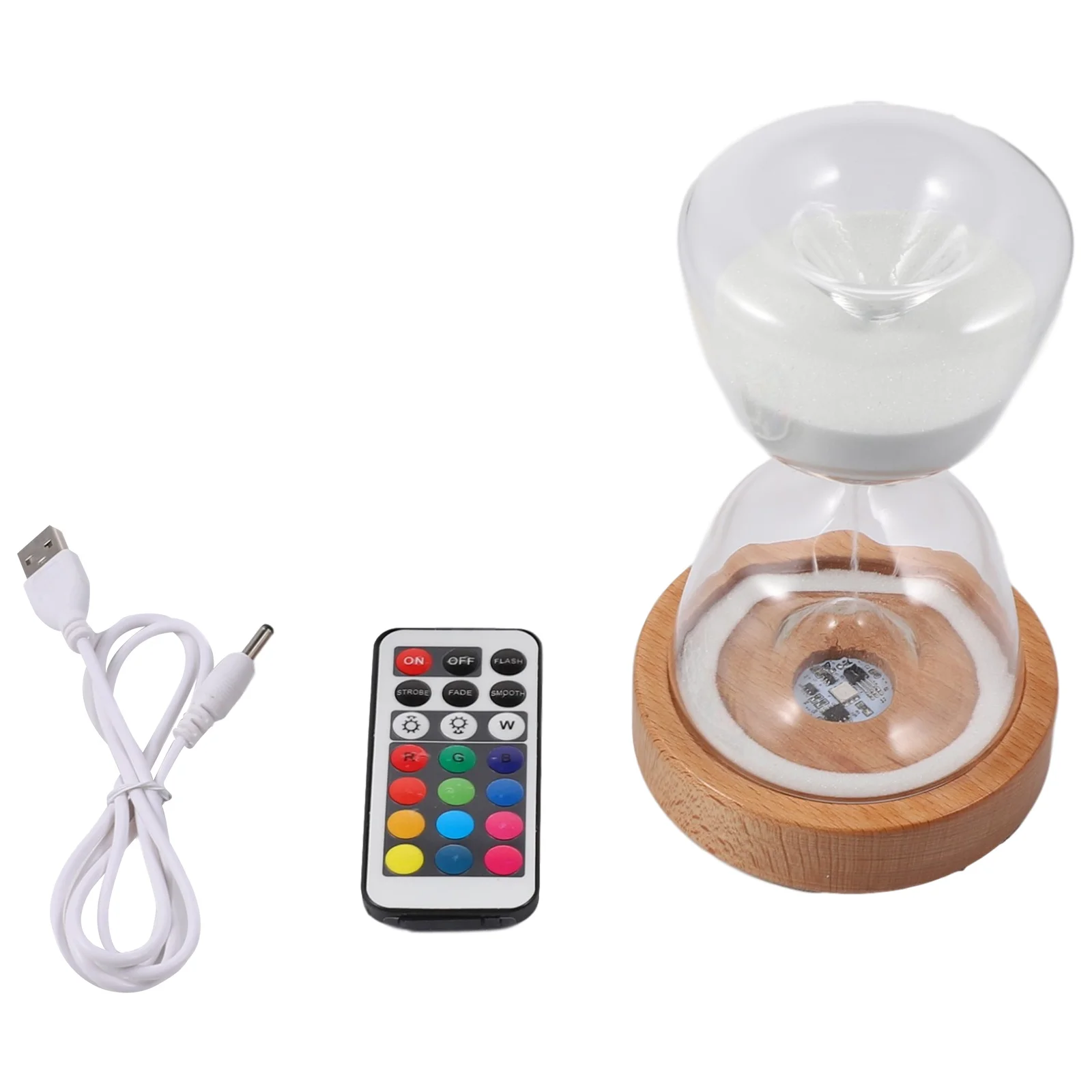 

1set Colorful Sand Timer Night Light Led Hourglass Lamp For Home Bedroom Camping Outdoor Decorative Lighting Usb Charging Gift