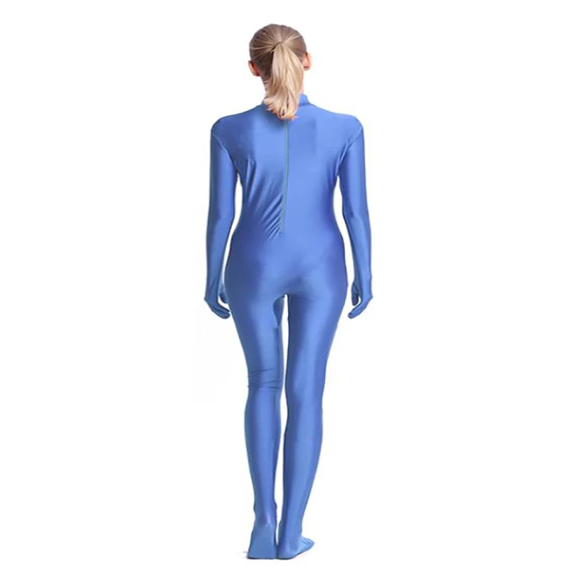 SPEERISE kobiety Footed Unitard elastan Body Zentai Sexy kombinezon na szyję Full Body Leotard Dance Lady Catsuit Halloween kombinezon