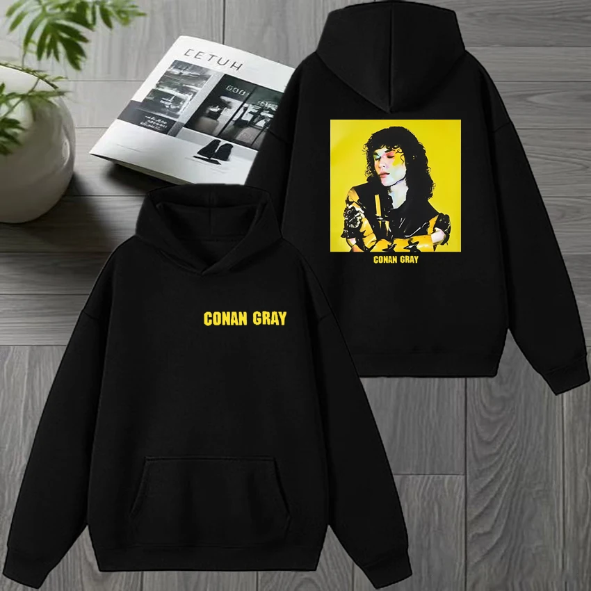 

Conan Gray Found Heaven New Album Cover Double Sided printed Hoodies Unisex vintage pullovers Men women Fleece Casual Sweatshirt