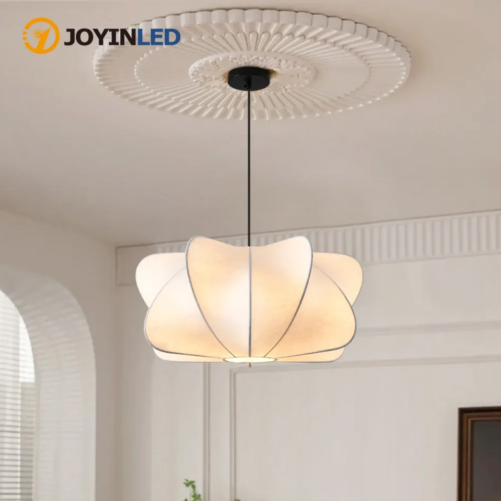 

JOYINLED Wabi Sabi Chandelier Hotel Dining Living Room Bedroom Study Lamps Silk Chandelier Modern for Bedroom Living Room