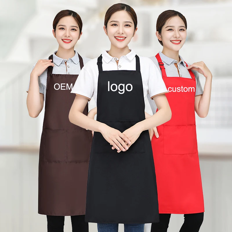 Custom Logo Waterproof Kitchen Apron for Men Women Cleaning Bib Aprons Coffee Restaurant Mandil Chef Waiter Work Pinafore