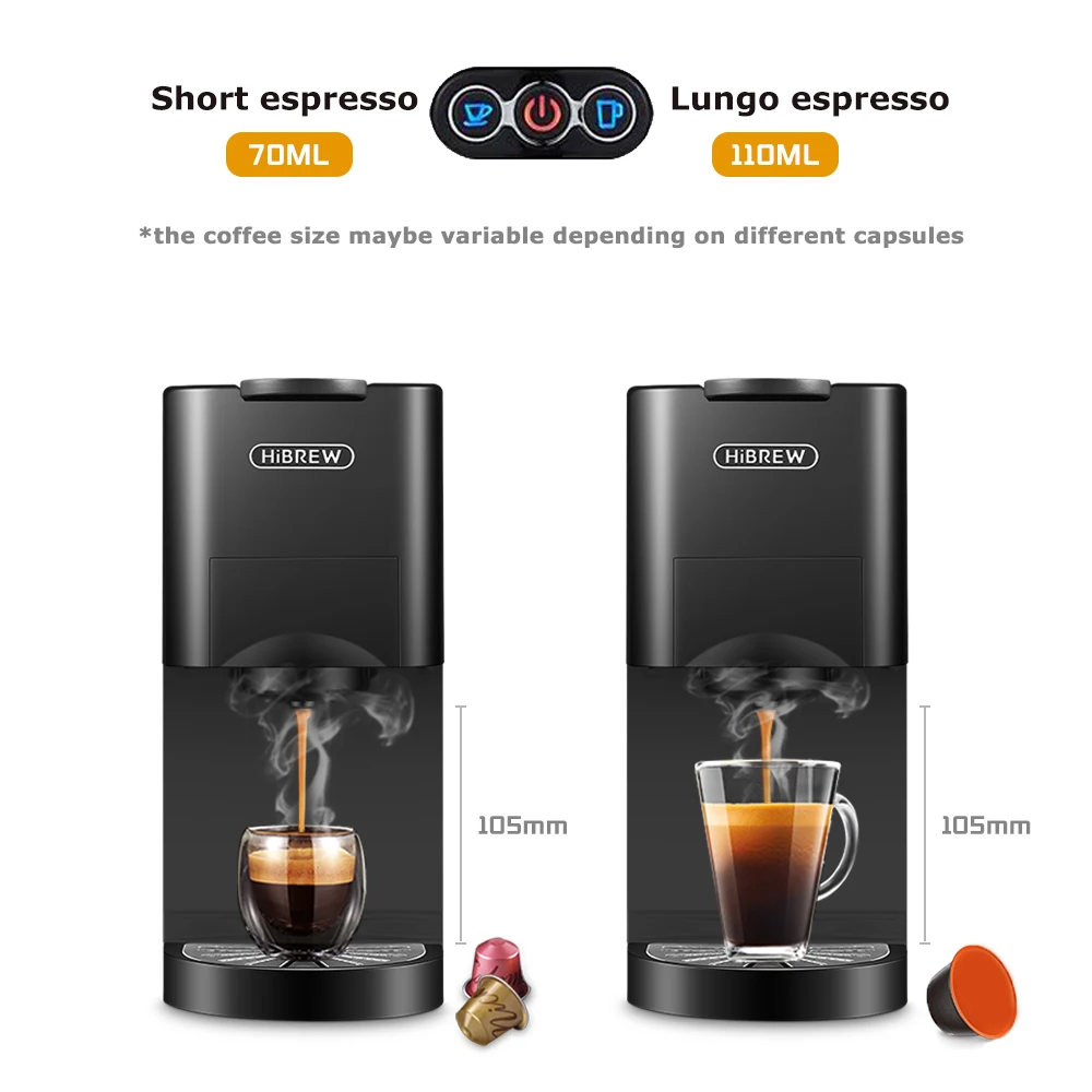 Máquina de café HiBREW 5 em 1, cápsula múltipla de café expresso Dolce Milk & Nespresso & ESE Pod & Powder Coffee Maker Metal inoxidável H3A