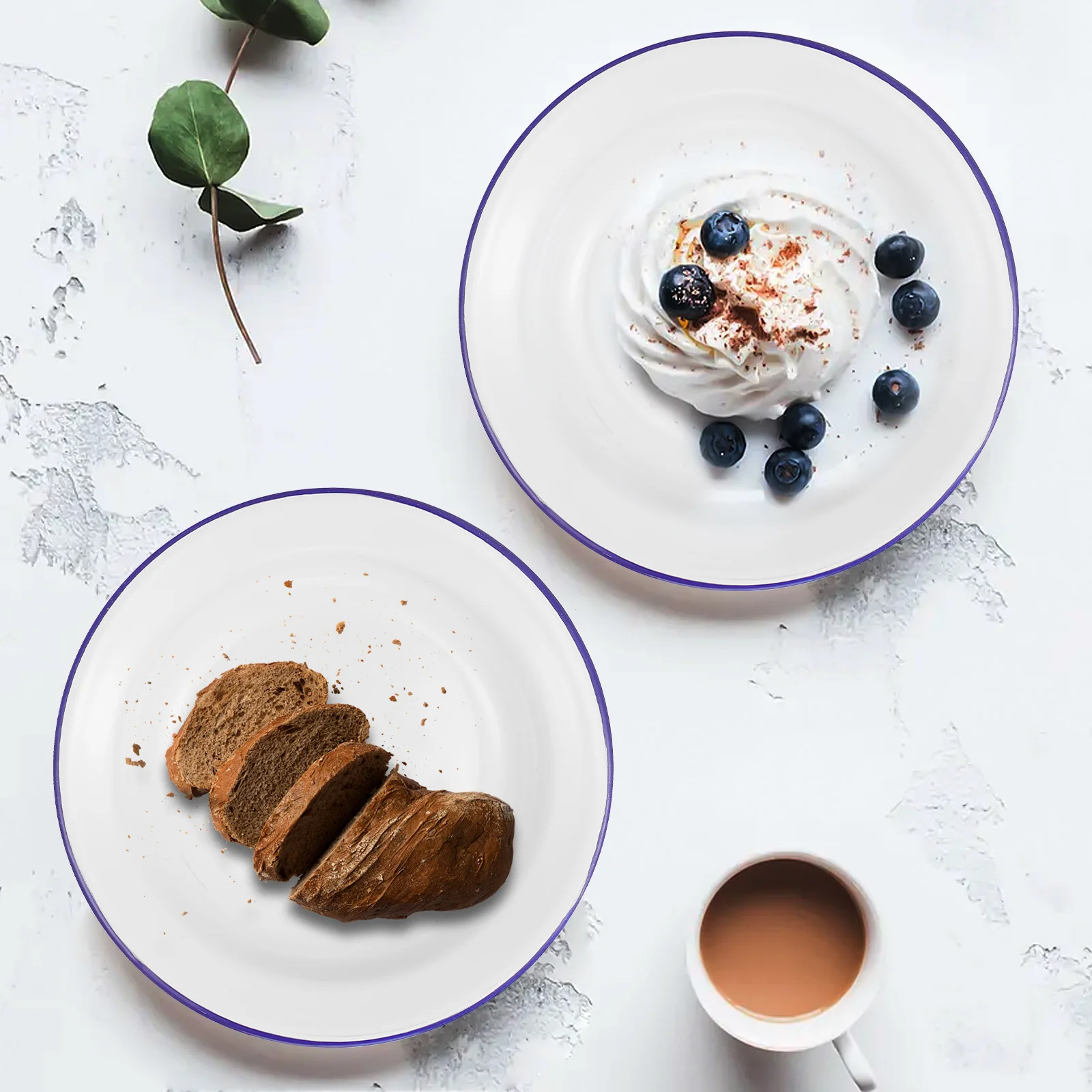 

4Pcs Enamel Plates Vintage Fruits Dish Retro Style Food Steaming Plates for Home Restaurant Bar Enamel Food Dishes