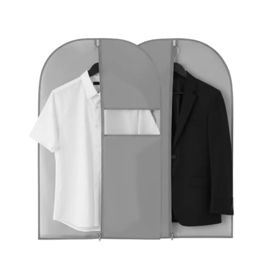 

Garment Bag for Hanging Cloth, Suit Protect Cover, 23.6" x 43.3" PEVA Clothes Cover, For Suit, Shirt, Coats, Dress, Clear Windo