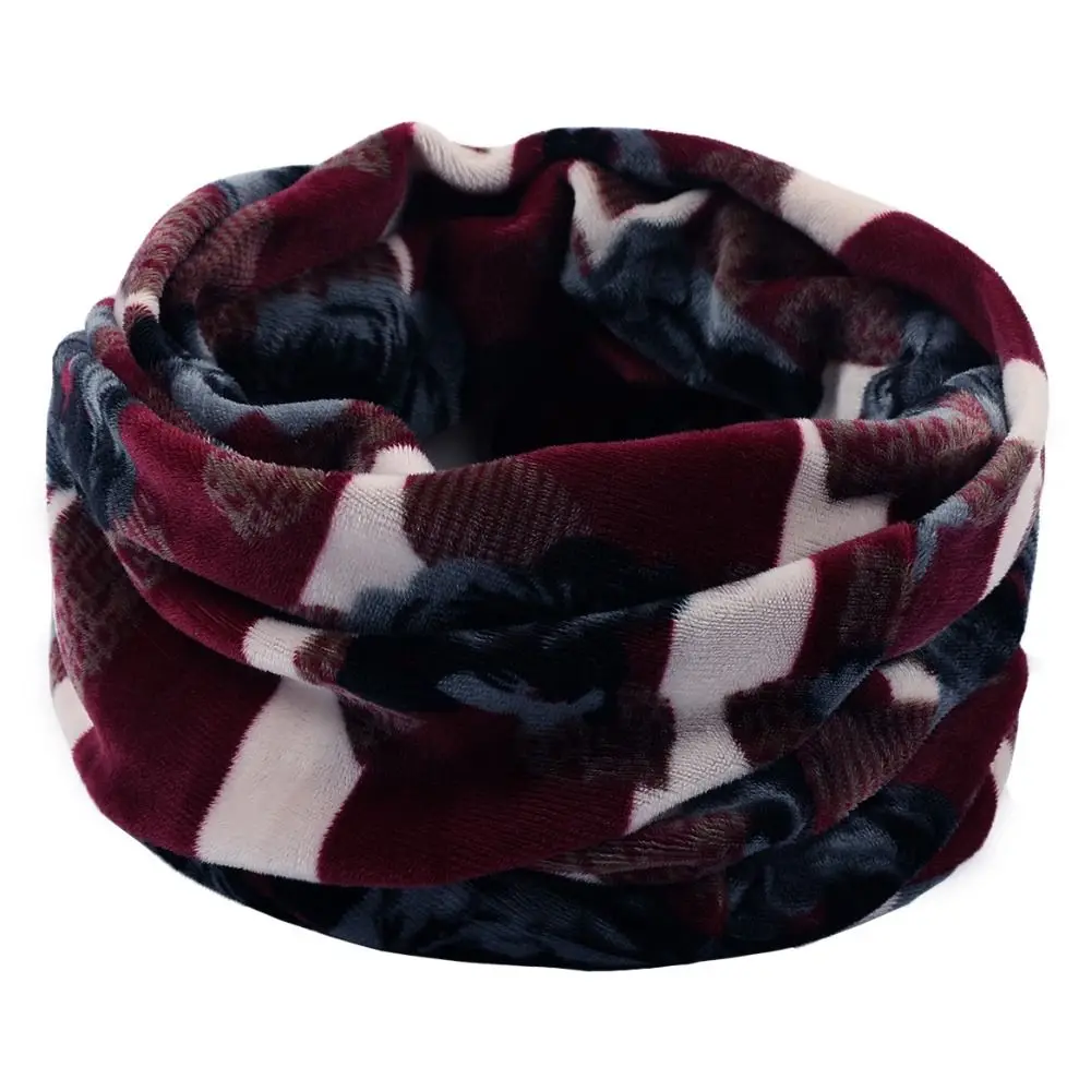 Winter Fashion Windproof Soft Ring Scarves Thermal Loop Outdoor Sports Fleece Neck Scarf Double Layer Neck Warmer