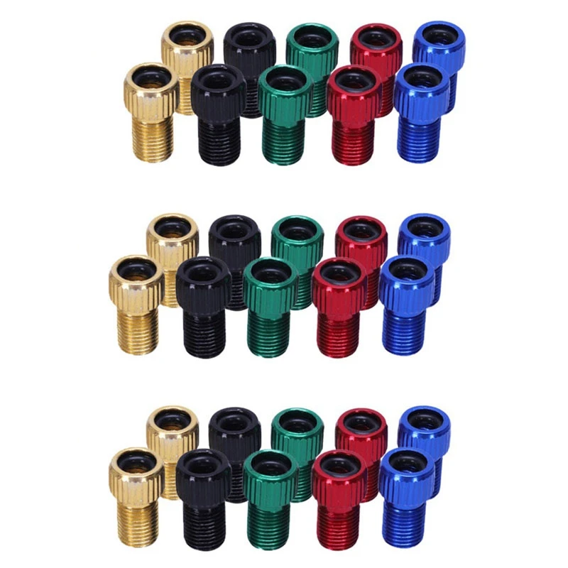 30Pcs Presta To Schrader Valve Adapter Converter Multicolor Bicycle Bike Tire Tube