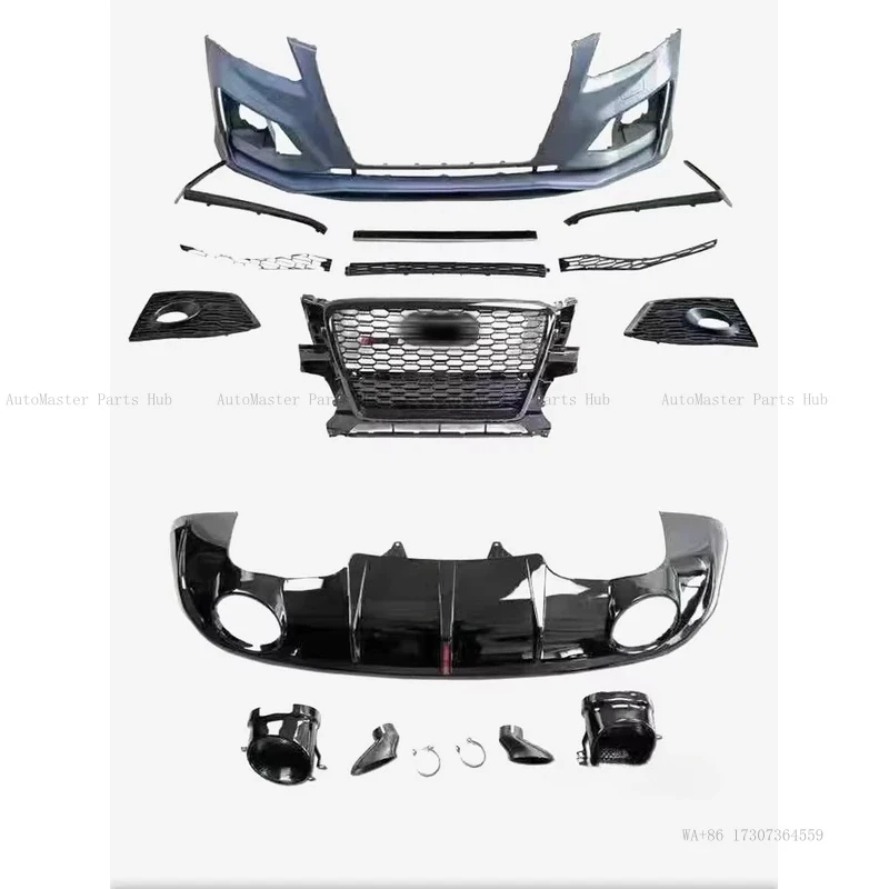 

RSQ5 New Front & Rear Bumper Body Kit with Fog Light Grille Bolt-On Universal Fitment for 2008-2012 Q5/Q5L