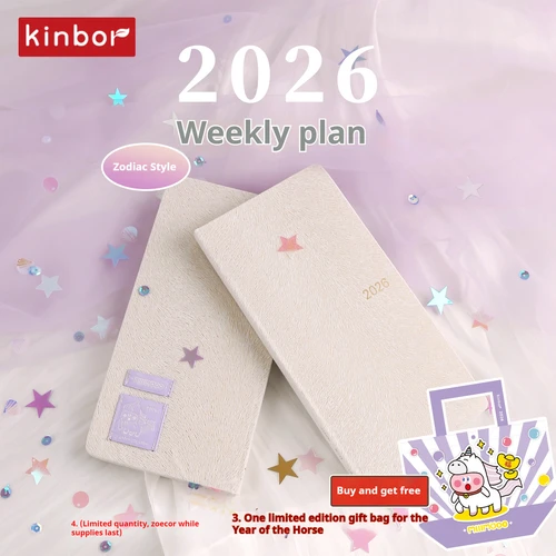 Imagen 2 del producto Los más nuevos Kinbor Agendas 2026 cuaderno planificador diario semanal 78g semanas de papel manuales horario libro de eficiencia regreso a la escuela