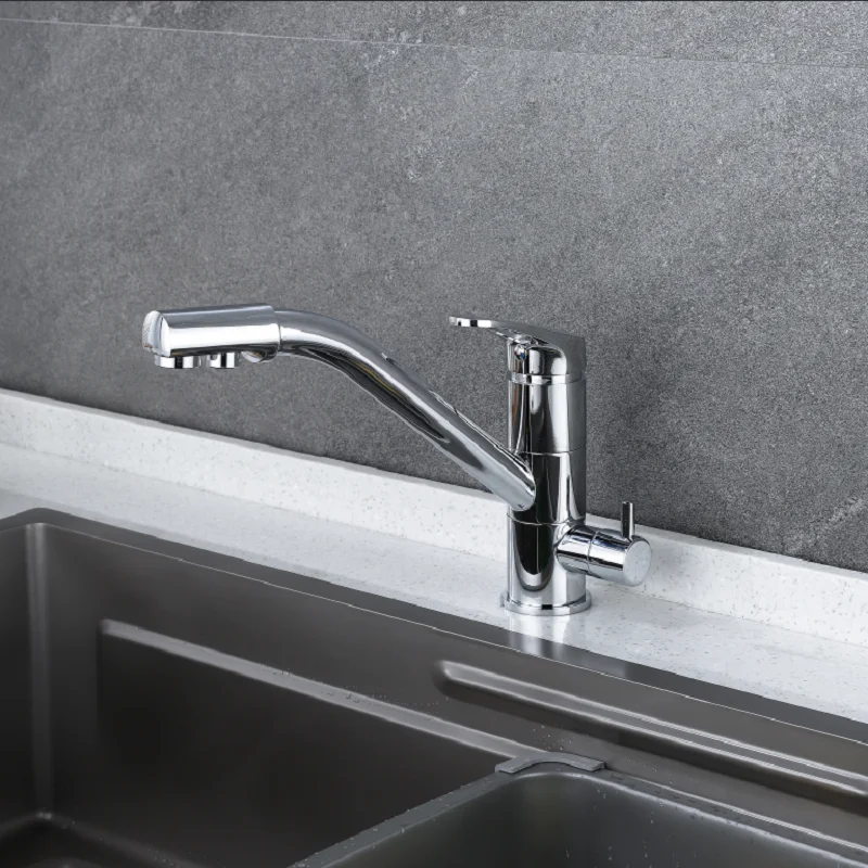 New Style Kitchen Purify Chrome Faucets Mixer Tap 360 Degree Rotation with Water Purification Features Mixer Tap Crane