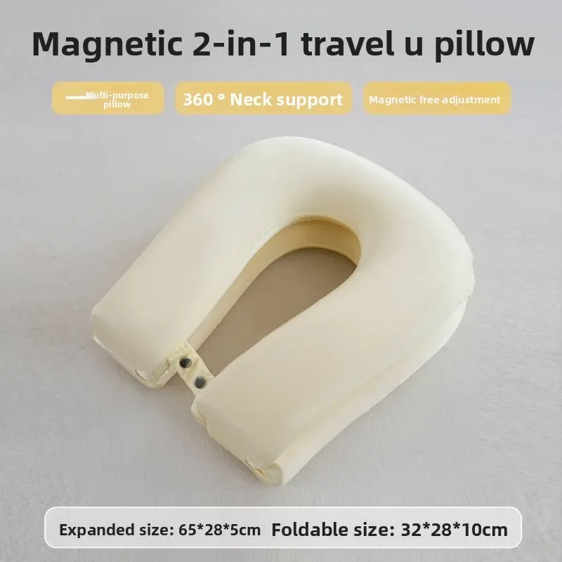 2026 new magnetic two-in-one travel U pillow is convenient and convenient to carry. Travel pillow protects cervical spine