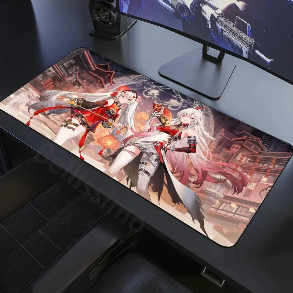 Fashion Large Desk Pad Game Honkai Impact 3 Kiana Kaslana Mouse Pad Herrscher of the Void Mousepad Rubber Lock Edge Mouse Mat