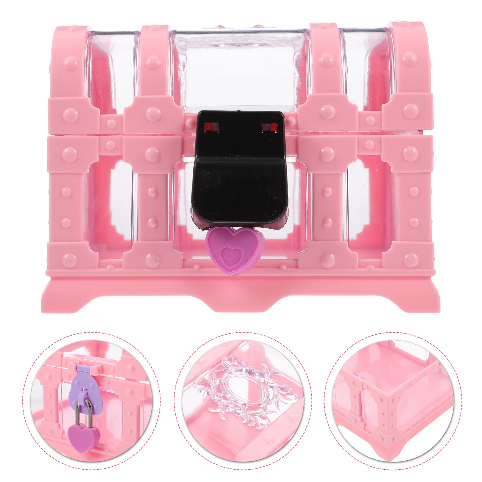 1 Set Of Lockable Storage Jewelry Organizer Small Crystal Case Travel Home Sundries Box Multi-Functional Cosmetics Box