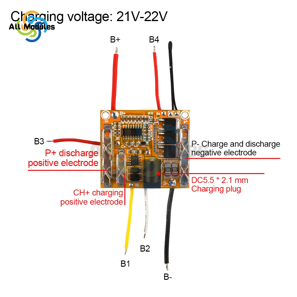 BMS 5S 21V 18650 Li-ion Lithium Battery Protection Circuit Charging Board Module PCM Polymer Lipo Cell PCB Module